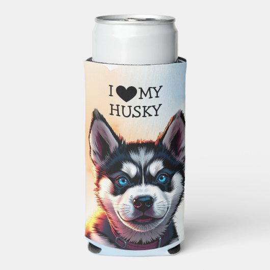 Ich Liebe mein Husky Personalisiert Selters Dosenkühler (Seltzer Vorderseite)
