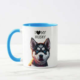 Ich Liebe mein Husky Personalisiert Tasse