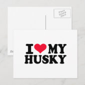 Ich Liebe mein Husky Postkarte (Vorne/Hinten)