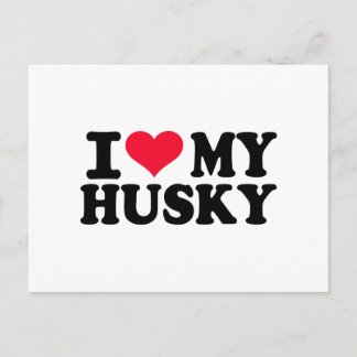 Ich Liebe mein Husky Postkarte