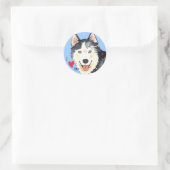 Ich Liebe mein Husky Runder Aufkleber (Tasche)