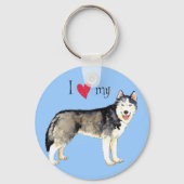 Ich Liebe mein Husky Schlüsselanhänger (Vorderseite)