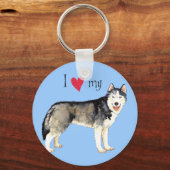 Ich Liebe mein Husky Schlüsselanhänger (Vorderseite)