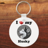 Ich Liebe mein Husky Schlüsselanhänger (Vorderseite)