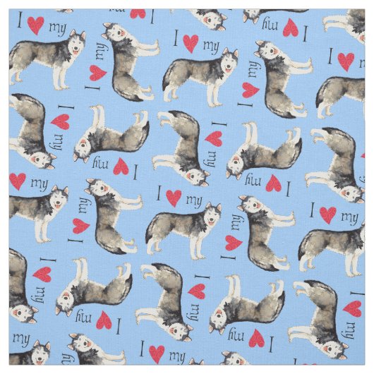 Ich Liebe mein Husky Stoff (Muster)
