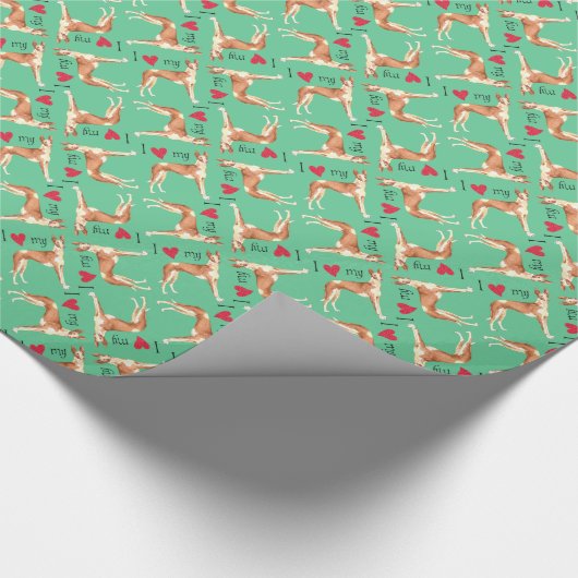 Ich Liebe mein Ibizan Hound Geschenkpapier (Ecke)