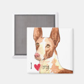 Ich Liebe mein Ibizan Hound Magnet (Vorderseite/Rückseite)