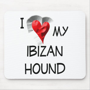 Ich Liebe mein Ibizan-Hund Mousepad
