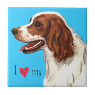 Ich Liebe mein Irisch Rot und Weiß Setter Fliese
