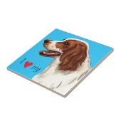 Ich Liebe mein Irisch Rot und Weiß Setter Fliese (Seite)