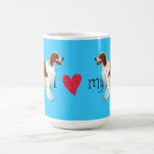 Ich Liebe mein Irisch Rot und Weiß Setter Kaffeetasse (Mittel)