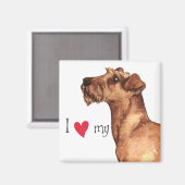 Ich Liebe mein Irisch Terrier Magnet (Vorderseite/Rückseite)
