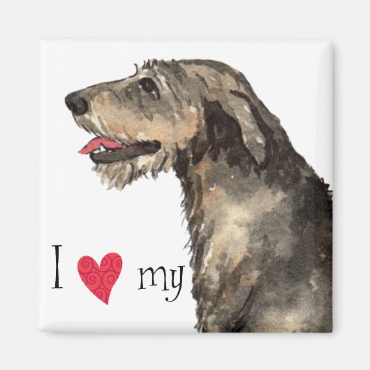 Ich Liebe mein Irisch Wolfhound Magnet (Vorne)