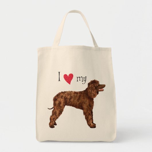 Ich Liebe mein irisches Wasser Spaniel Tragetasche (Vorne)