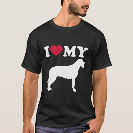 Ich Liebe mein irisches Wolfhound T-Shirt (Vorderseite)