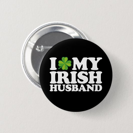 Ich Liebe Mein Irish Husband Couple St Patrick's D Button (Vorne & Hinten)