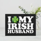 Ich Liebe Mein Irish Husband Couple St Patrick's D Einladung (Stehend Vorderseite)