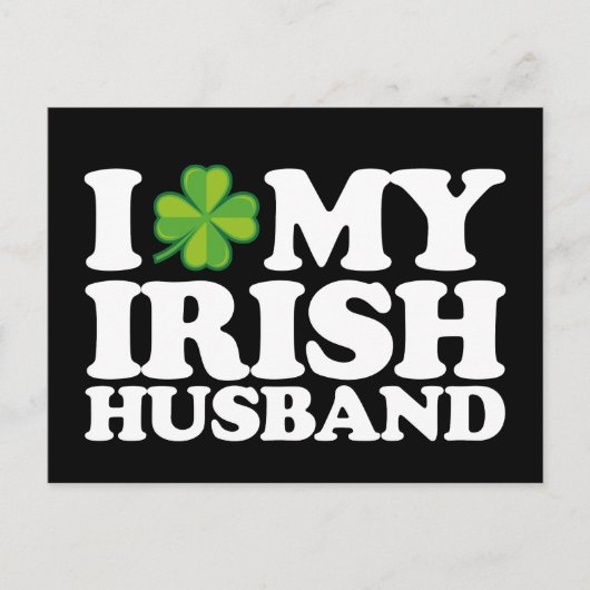Ich Liebe Mein Irish Husband Couple St Patrick's D Postkarte (Vorderseite)