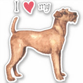 Ich Liebe mein Irish Terrier Vinyl Sticker (Vorderseite)