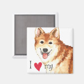 Ich Liebe mein isländischer Schafhund Magnet (Vorderseite/Rückseite)