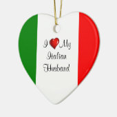 Ich Liebe mein italienisches Ehemann Keramik Ornament (Links)