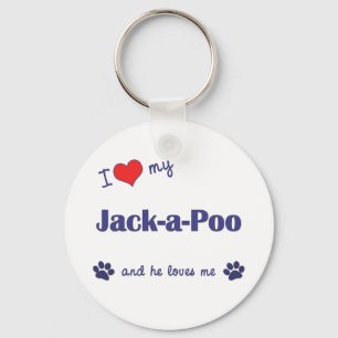 Ich Liebe mein Jack-a-Poo (Männlicher Hund) Schlüsselanhänger