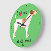 Ich Liebe mein Jack Russell Terrier Große Wanduhr (Winkel)