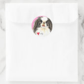 Ich Liebe mein japanisches Kinn Runder Aufkleber (Tasche)