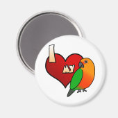 Ich Liebe mein Jenday Conure Magnet (Vorderseite/Rückseite)