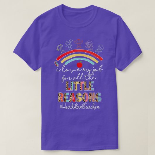 Ich Liebe mein Job Headstart Lehrer Rainbow Back t T-Shirt (Design vorne)