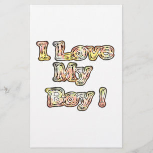 Ich liebe mein Jungen-Design Coole Vintage-Kollekt Briefpapier