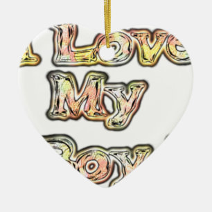Ich liebe mein Jungen-Design Coole Vintage-Kollekt Keramikornament