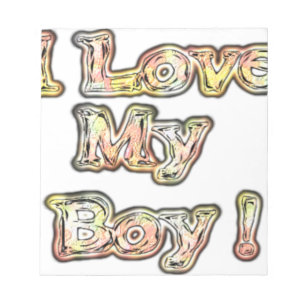 Ich liebe mein Jungen-Design Coole Vintage-Kollekt Notizblock