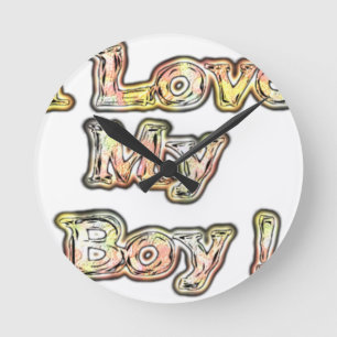 Ich liebe mein Jungen-Design Coole Vintage-Kollekt Runde Wanduhr