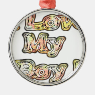 Ich liebe mein Jungen Design Coole Vintage-Kollekt Silbernes Ornament
