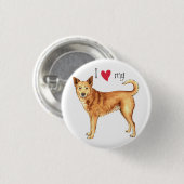 Ich Liebe mein Kanaan Hund Button (Vorne & Hinten)
