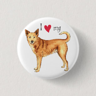 Ich Liebe mein Kanaan Hund Button