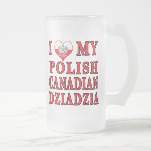 Ich Liebe mein kanadisches Polnisch Dziadzia Mattglas Bierglas