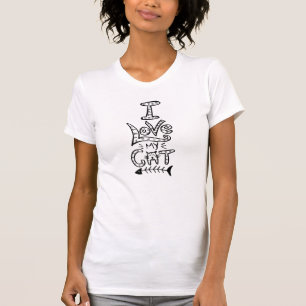 Ich liebe mein Katzen-Minimalist-Design für Katzen T-Shirt