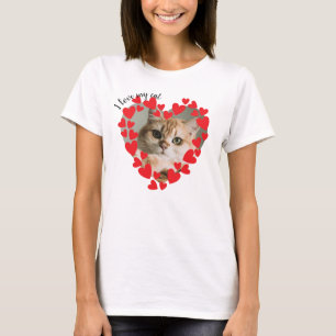 Ich liebe mein Katzenherzen Foto  T-Shirt