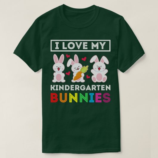 Ich Liebe mein Kindergarten Bunnies Lehrer Osterbr T-Shirt (Design vorne)