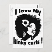 Ich Liebe mein kinky Curly Hair Postkarte (Vorne/Hinten)