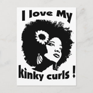 Ich Liebe mein kinky Curly Hair Postkarte