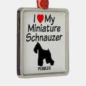 Ich Liebe mein kleiner Schnauzer Hund Ornament Aus Metall (Rechts)