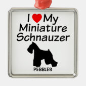 Ich Liebe mein kleiner Schnauzer Hund Ornament Aus Metall (Vorne)