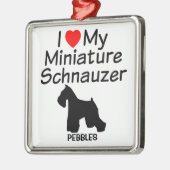 Ich Liebe mein kleiner Schnauzer Hund Ornament Aus Metall (Links)