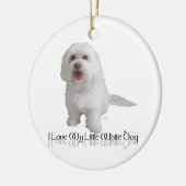 Ich Liebe mein kleiner weißer Hund - Havanese Keramik Ornament (Links)