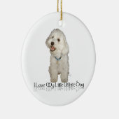 Ich Liebe mein kleiner weißer Hund - Havanese Keramik Ornament (Rechts)