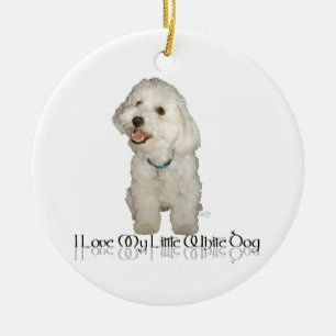 Ich Liebe mein kleiner weißer Hund - Havanese Keramik Ornament