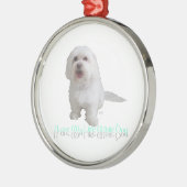 Ich Liebe mein kleiner weißer Hund - Havanese Silbernes Ornament (Links)